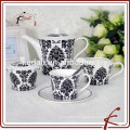 Hot sell black ceramic tableware coffee and tea set for home